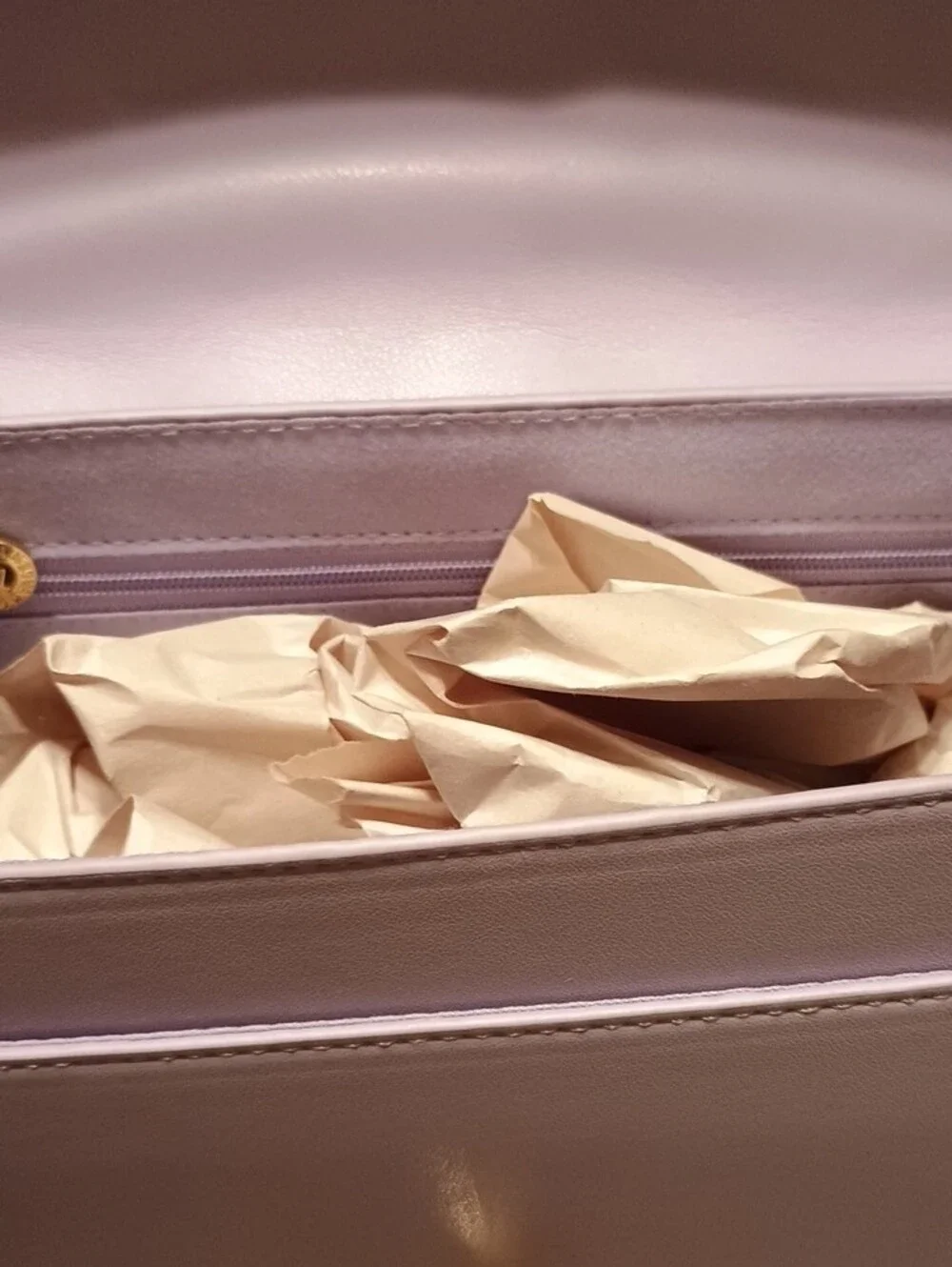 Valentino Orlandi Lilac Quilted Shoulder Bag with Gold Chain